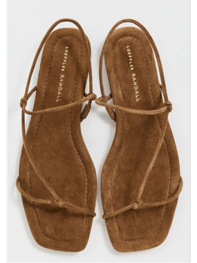 NWT Loeffler Randall Eleanor Brown Suede Flat Sandals Size 8.5